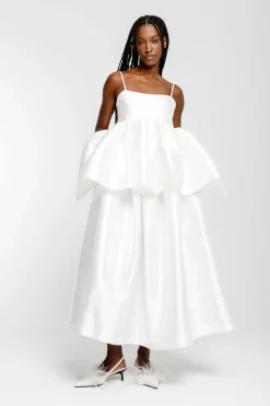 Clearance Marques ' Almeida STRAPPY PUFF TOP WHITE