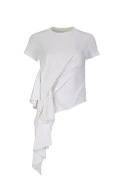 Discount Marques ' Almeida T-SHIRT WITH SIDE BOW WHITE