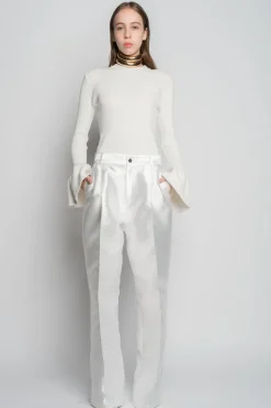 New Marques ' Almeida WIDE LEG TROUSERS WHITE