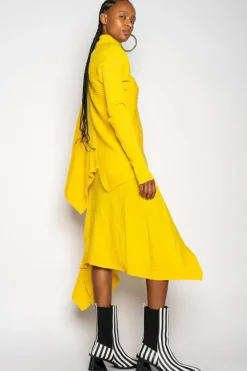 Sale Marques ' Almeida DRAPED JUMPER IN MERINO KNIT YELLOW