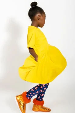 Online Marques ' Almeida GATHERED JERSEY T-SHIRT DRESS YELLOW