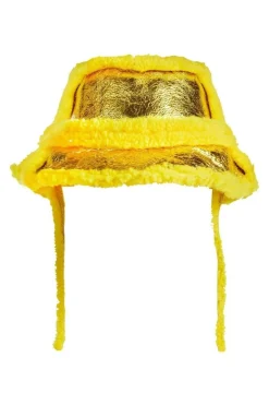 Sale Marques ' Almeida SHINY LEATHER BUCKET HAT YELLOW