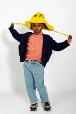 Hot Marques ' Almeida SHINY LEATHER EAR COVER HAT YELLOW