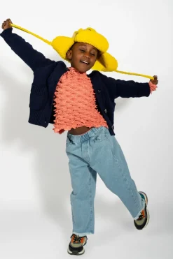 Hot Marques ' Almeida SHINY LEATHER EAR COVER HAT YELLOW