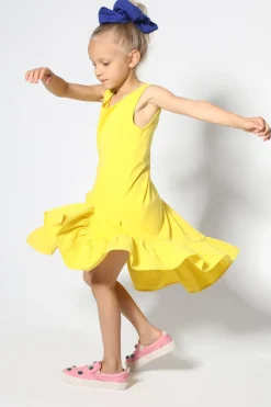 Best Marques ' Almeida SLEEVELESS FLOUNCE DRESS YELLOW
