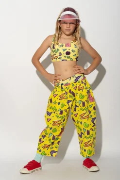 Hot Marques ' Almeida SQUIGGLE PRINT BALLOON TROUSERS YELLOW