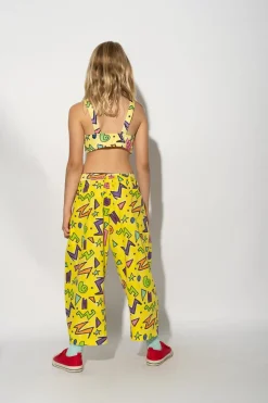 Hot Marques ' Almeida SQUIGGLE PRINT BALLOON TROUSERS YELLOW