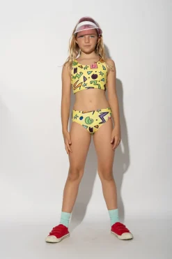 Marques ' Almeida SQUIGGLE PRINT BIKINI SET YELLOW