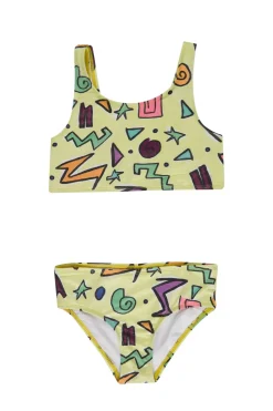 Marques ' Almeida SQUIGGLE PRINT BIKINI SET YELLOW