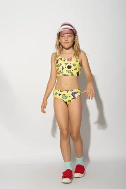 Marques ' Almeida SQUIGGLE PRINT BIKINI SET YELLOW