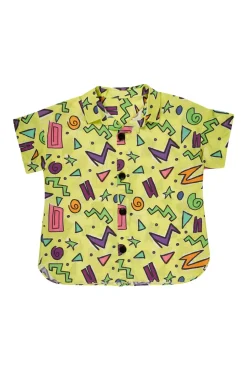 Outlet Marques ' Almeida SQUIGGLE PRINT SHORT SLEEVE SHIRT YELLOW