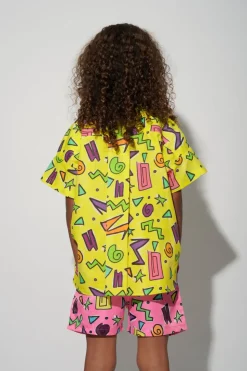Outlet Marques ' Almeida SQUIGGLE PRINT SHORT SLEEVE SHIRT YELLOW