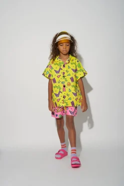 Outlet Marques ' Almeida SQUIGGLE PRINT SHORT SLEEVE SHIRT YELLOW