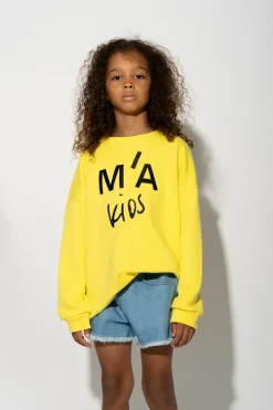 Marques ' Almeida SWEATSHIRT WITH EMBROIDERED LOGO YELLOW
