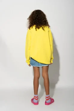 Marques ' Almeida SWEATSHIRT WITH EMBROIDERED LOGO YELLOW