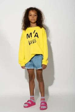 Marques ' Almeida SWEATSHIRT WITH EMBROIDERED LOGO YELLOW