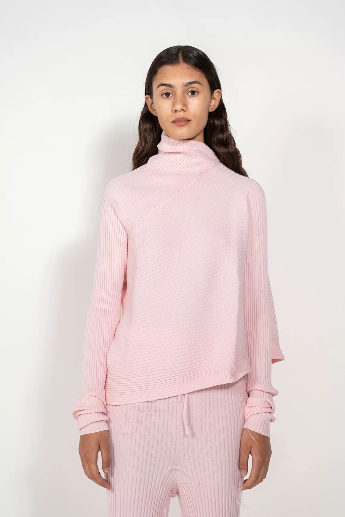 Cheap BABY PINK DRAPED JUMPER IN MERINO KNIT Women KNITWEAR | M'A WINTER