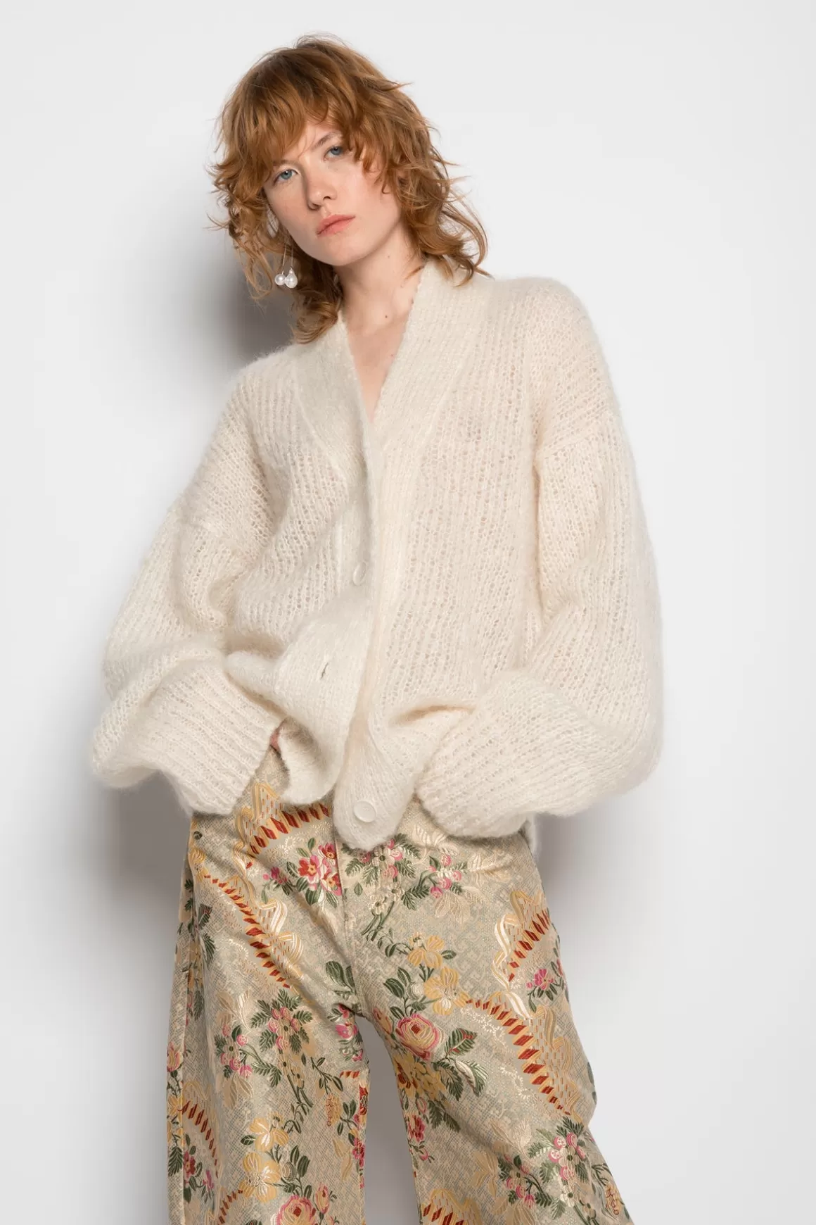 Shop MOHAIR KNIT CARDIGAN Women OUTERWEAR | KNITWEAR