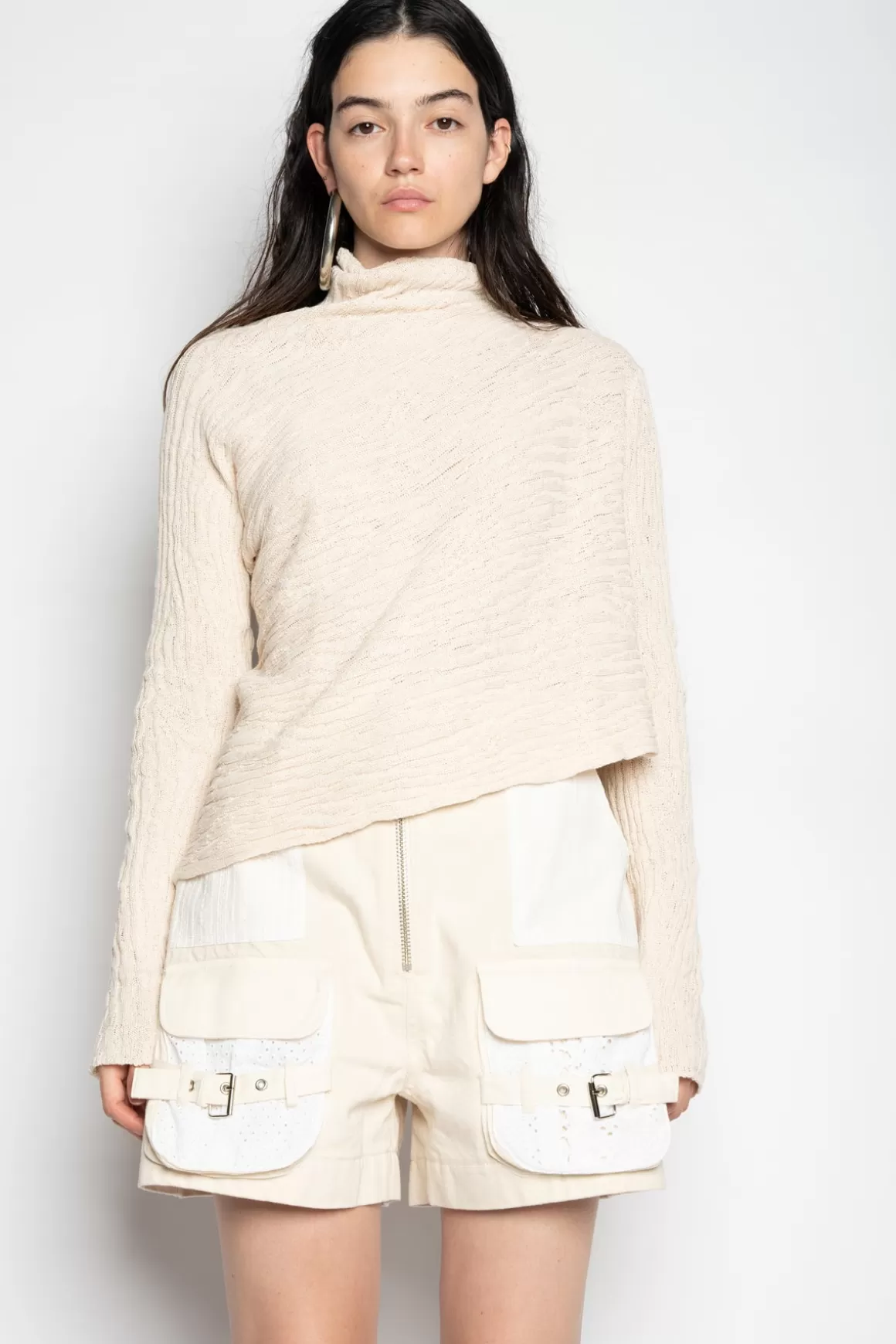 Clearance RECYLED COTTON KNIT DRAPED JUMPER Women TOPS | KNITWEAR