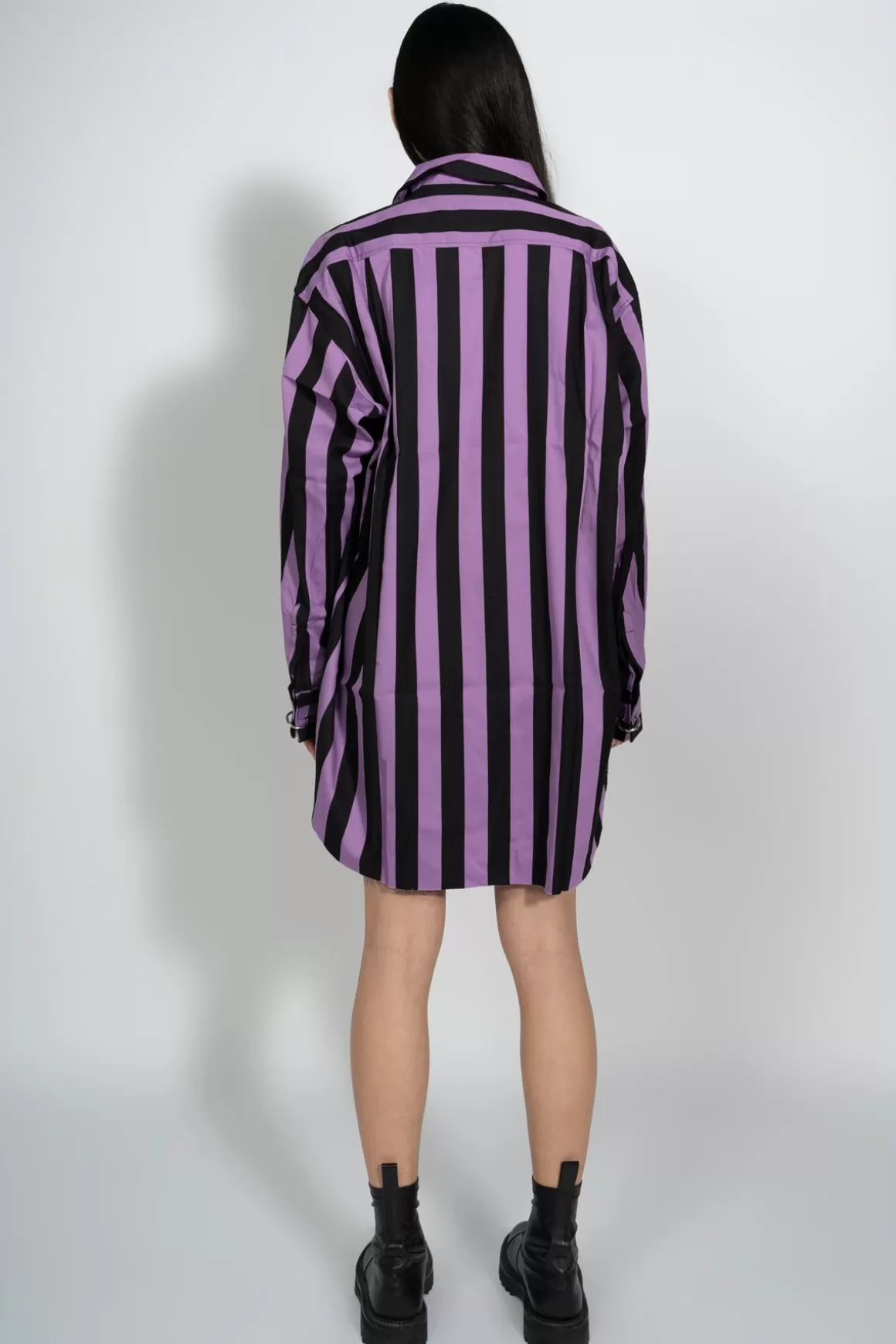 Sale BLACK AND LILAC STRIPED XXL SHIRT Women TOPS