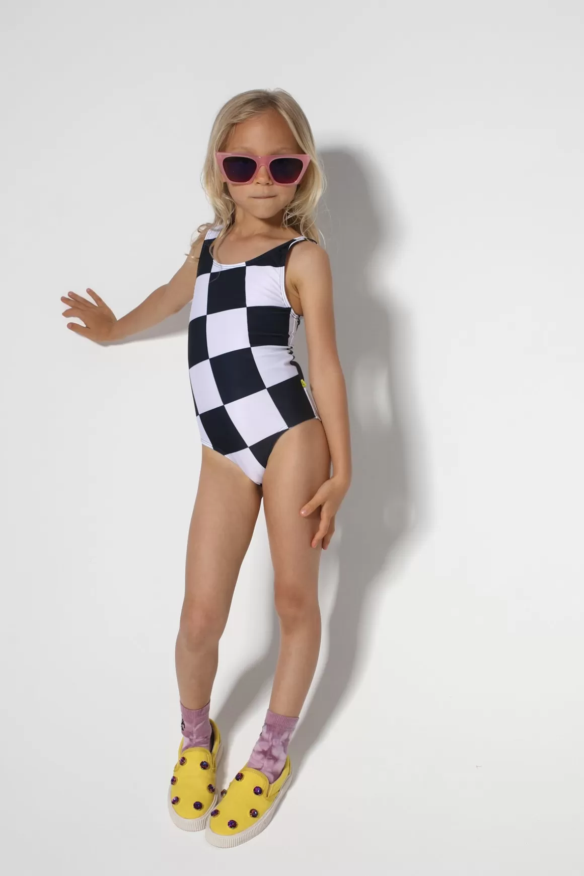 Hot BLACK AND WHITE CHECKS SWIMSUIT Kids BOTTOMS | SWIMWEAR