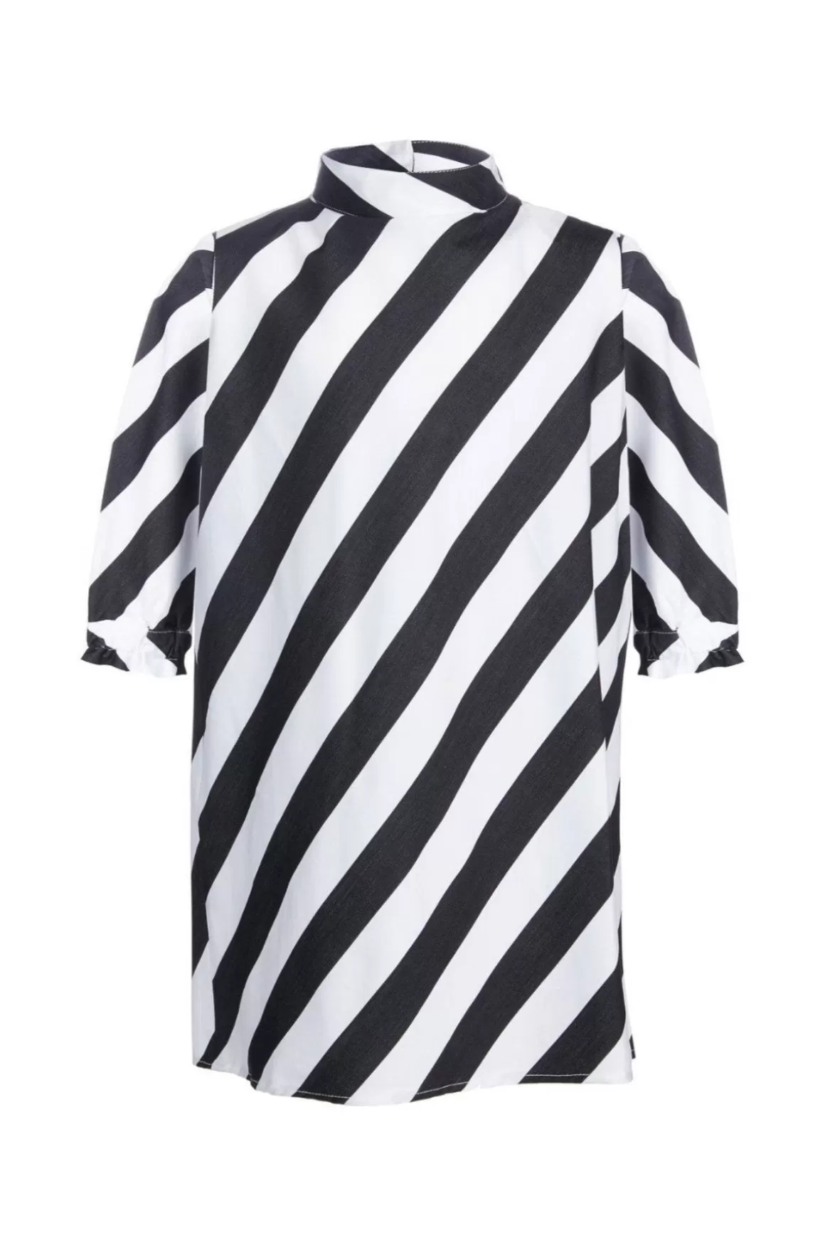 Best BLACK AND WHITE STRIPED SHIRTING LONG DRESS Kids DRESSES