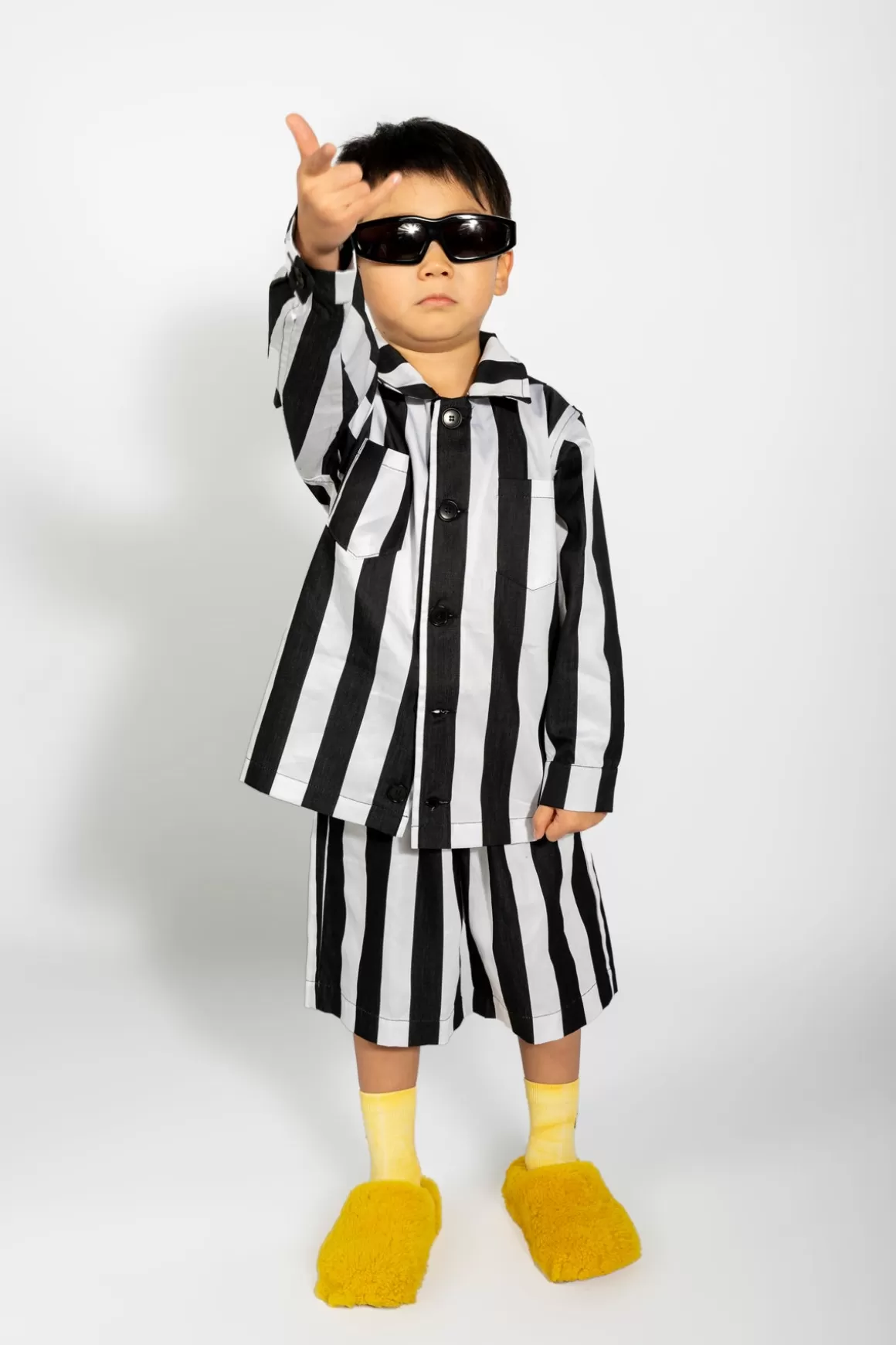 Shop BLACK AND WHITE STRIPED SHORTS Kids BOTTOMS