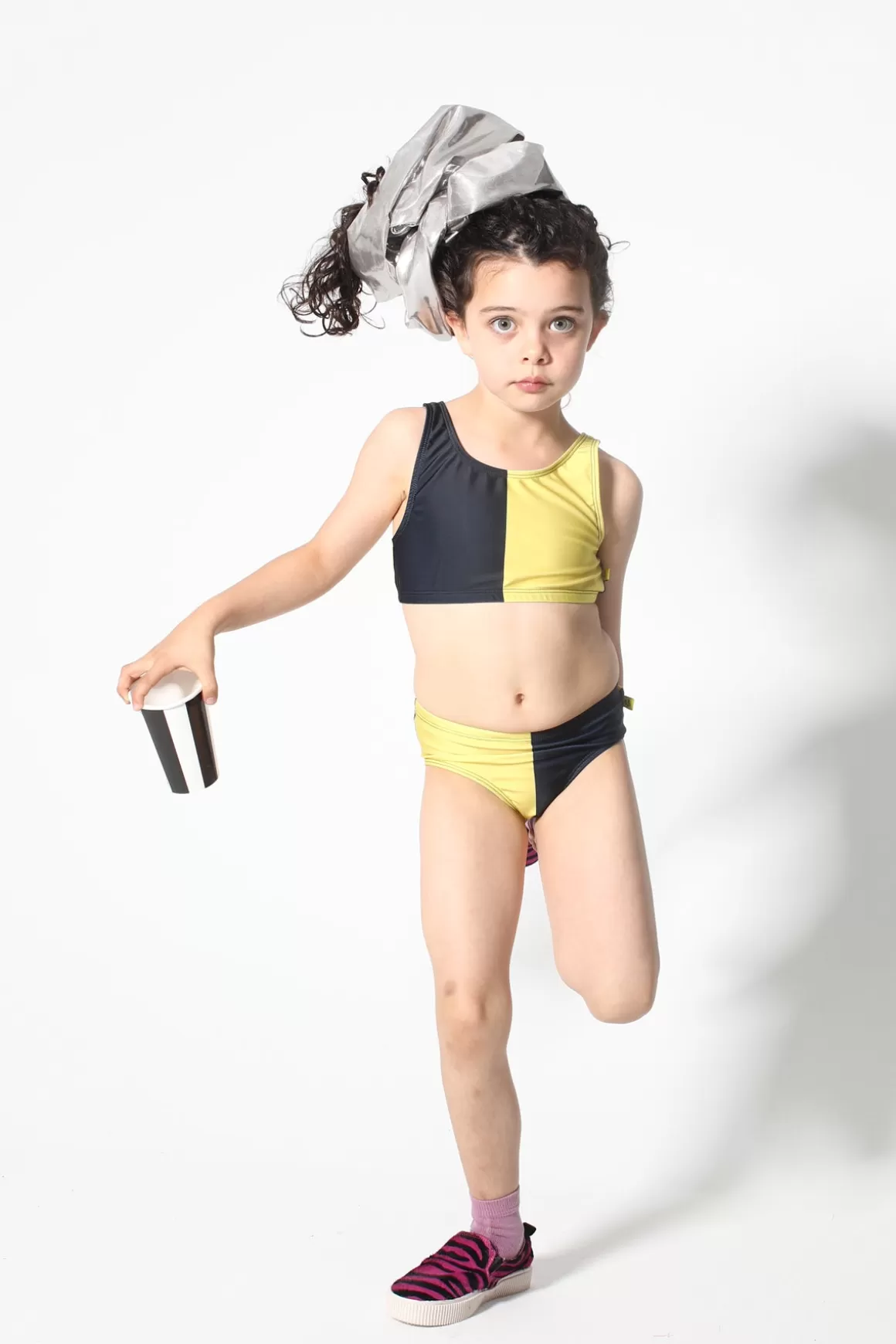 Store BLACK AND YELLOW SWIMWEAR BIKINI SET Kids SWIMWEAR