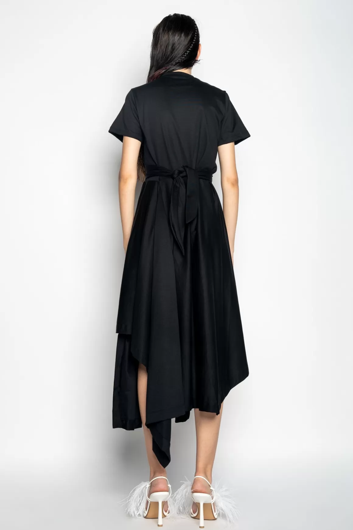 Cheap CROSS WAIST DRAPE T-SHIRT DRESS Women DRESSES