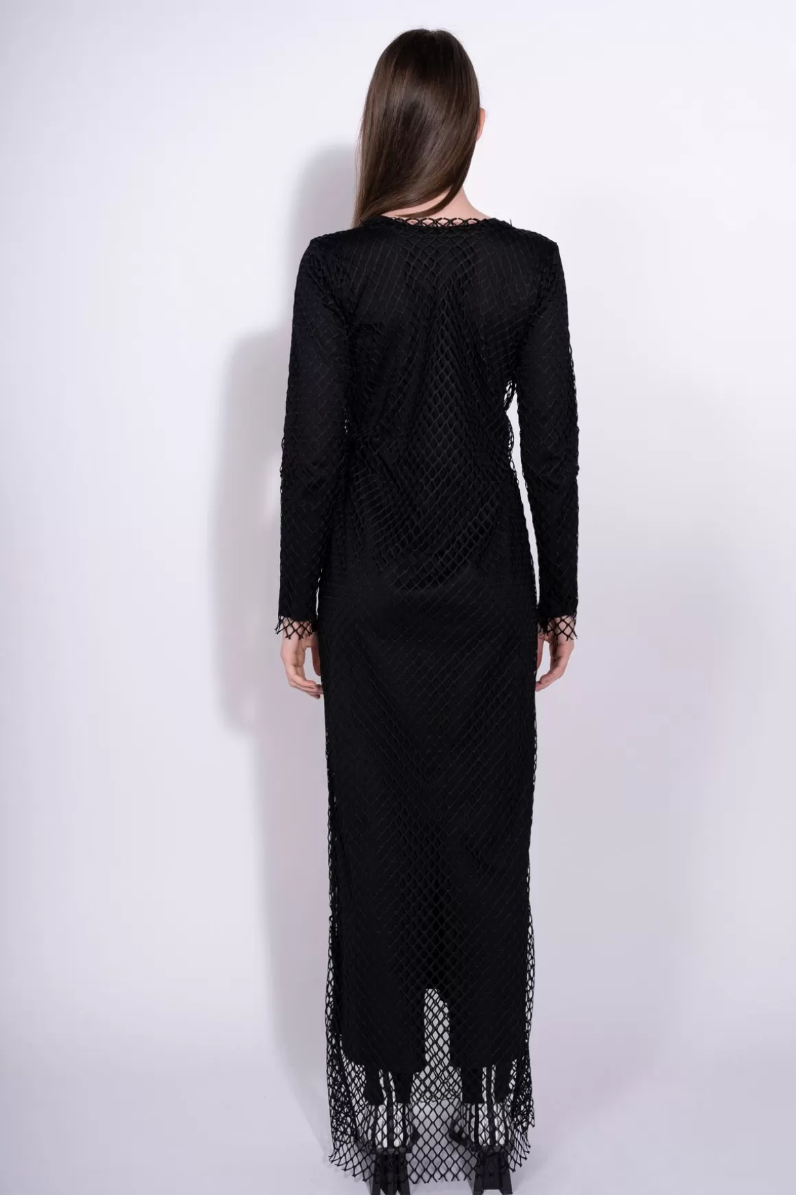 Best JERSEY NET LONG SLEEVE DRESS Women DRESSES