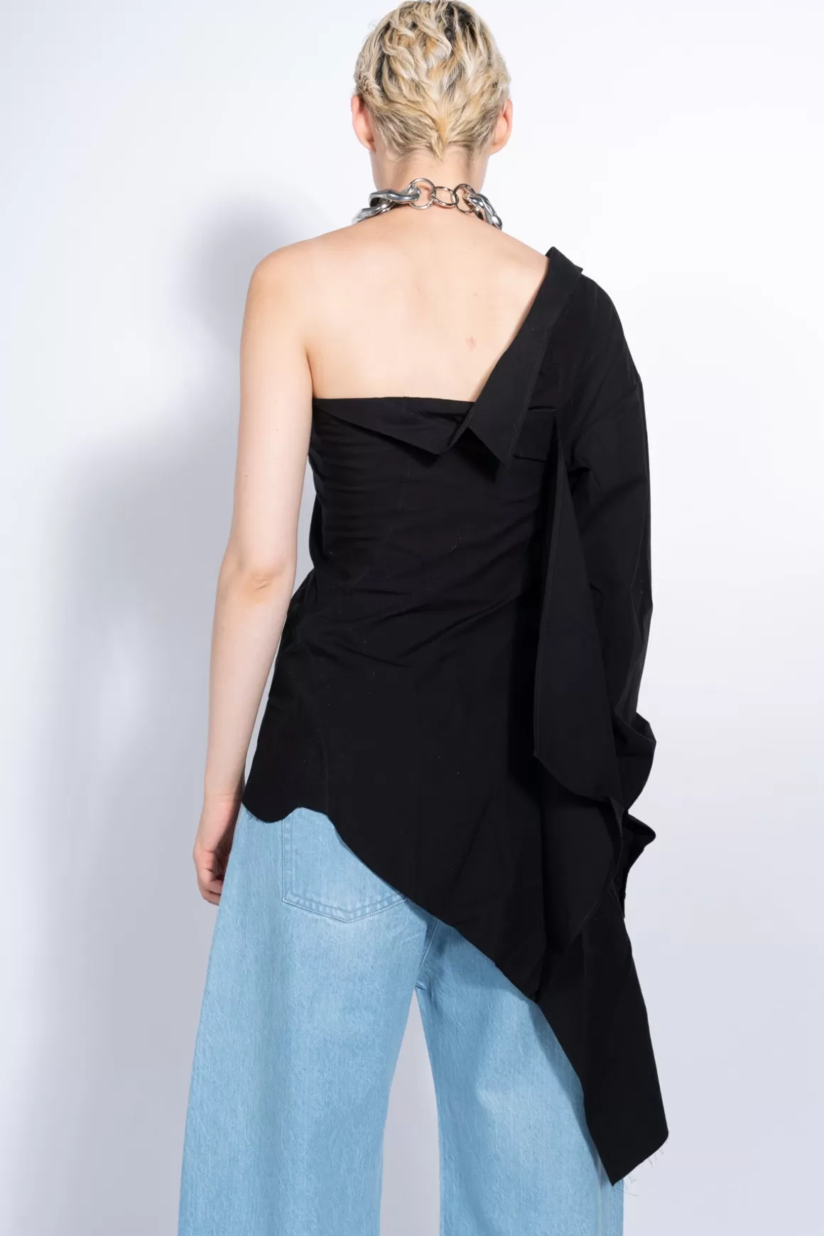 Outlet ONE SHOULDER DRAPED SHIRT Women TOPS