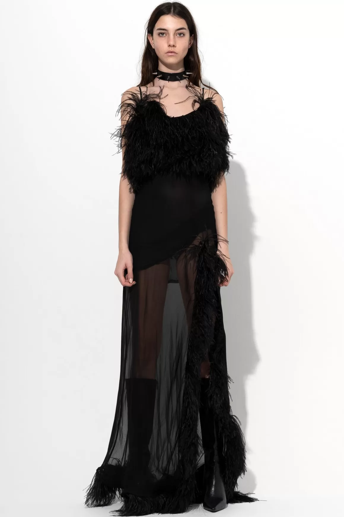 Cheap SILK FEATHER TRIM GOWN Women DRESSES | M'A PARTY