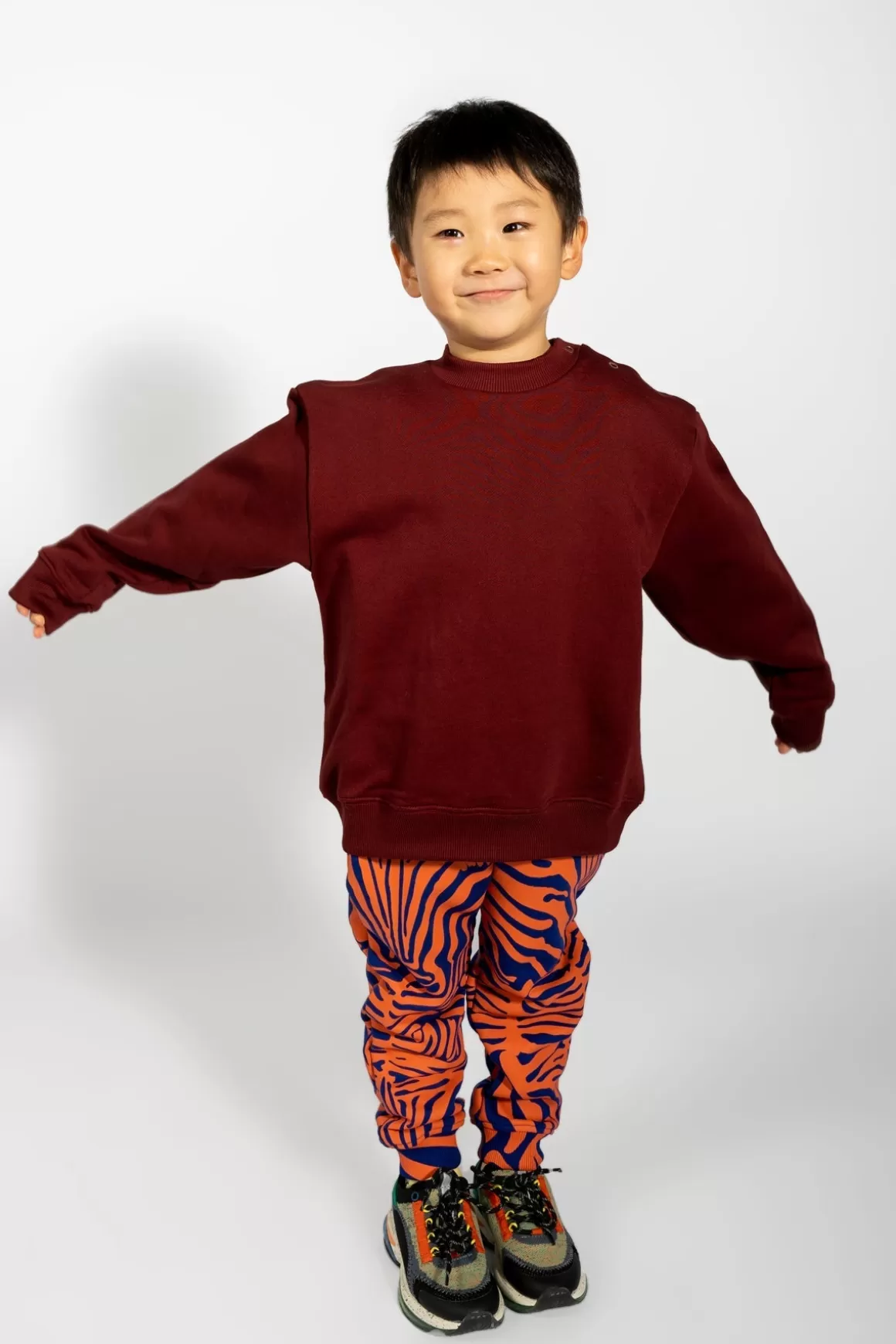 Cheap BLUE AND ORANGE ZEBRA PRINT FLEECE JOGGERS Kids BOTTOMS | JERSEY