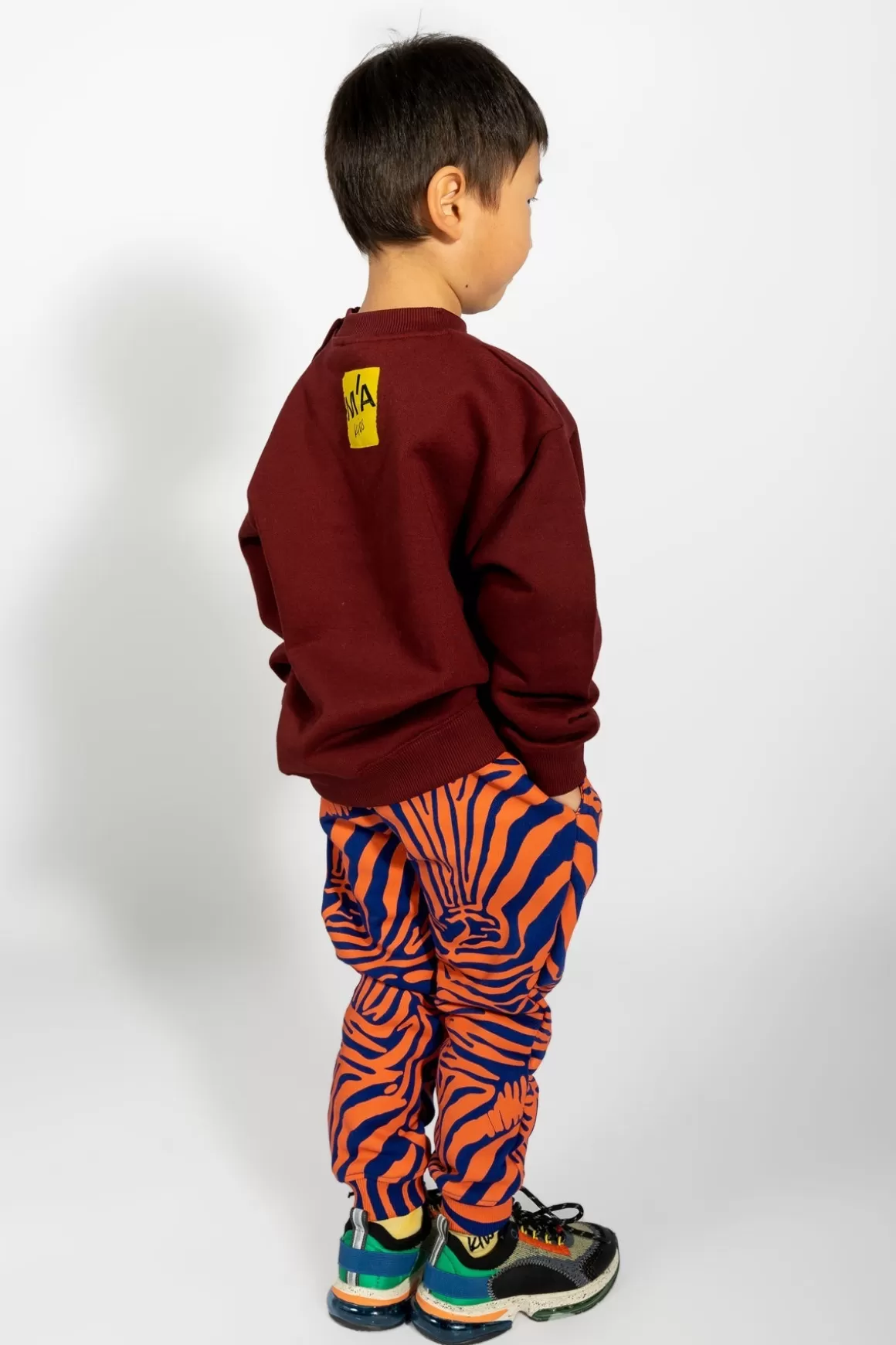 Cheap BLUE AND ORANGE ZEBRA PRINT FLEECE JOGGERS Kids BOTTOMS | JERSEY