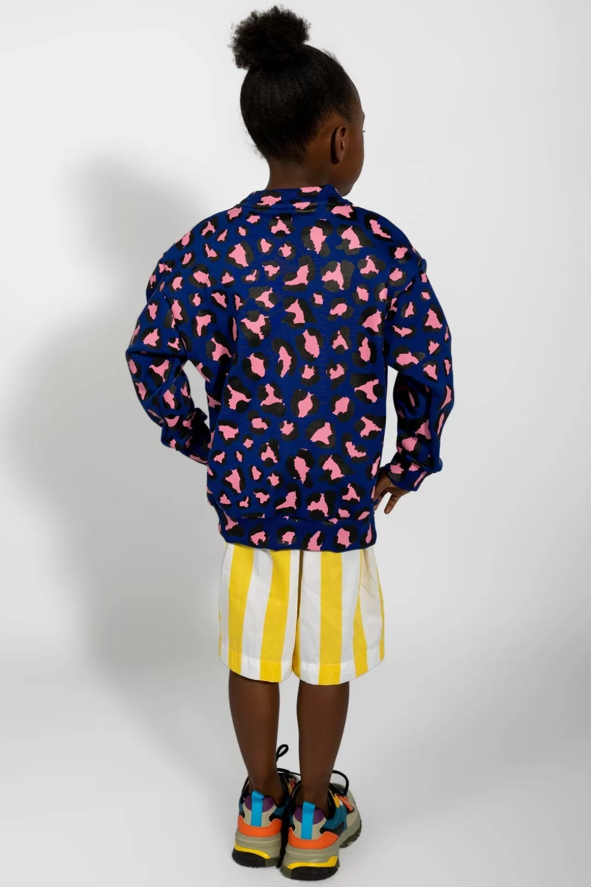 New BLUE AND PINK LEOPARD PRINT CREW NECK SWEATSHIRT Kids TOPS | OUTERWEAR