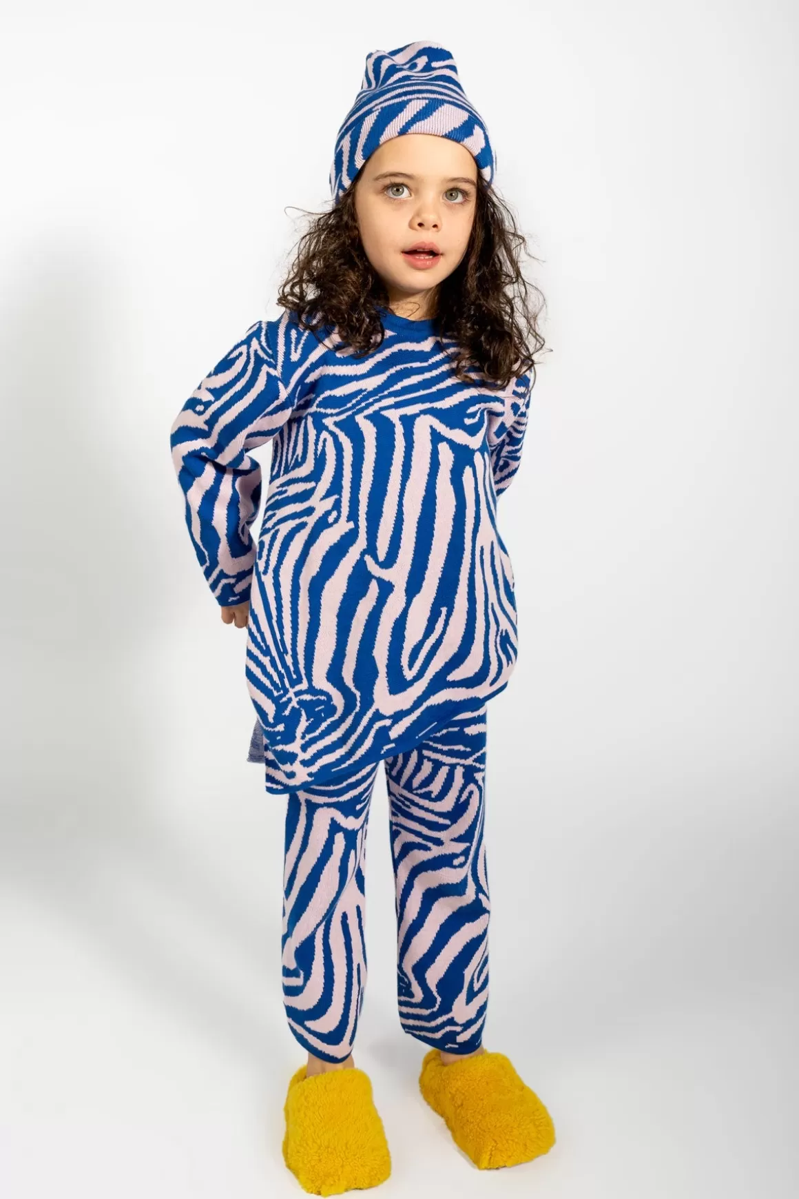 Sale BLUE AND PINK ZEBRA KNIT JUMPER Kids TOPS | KNITWEAR