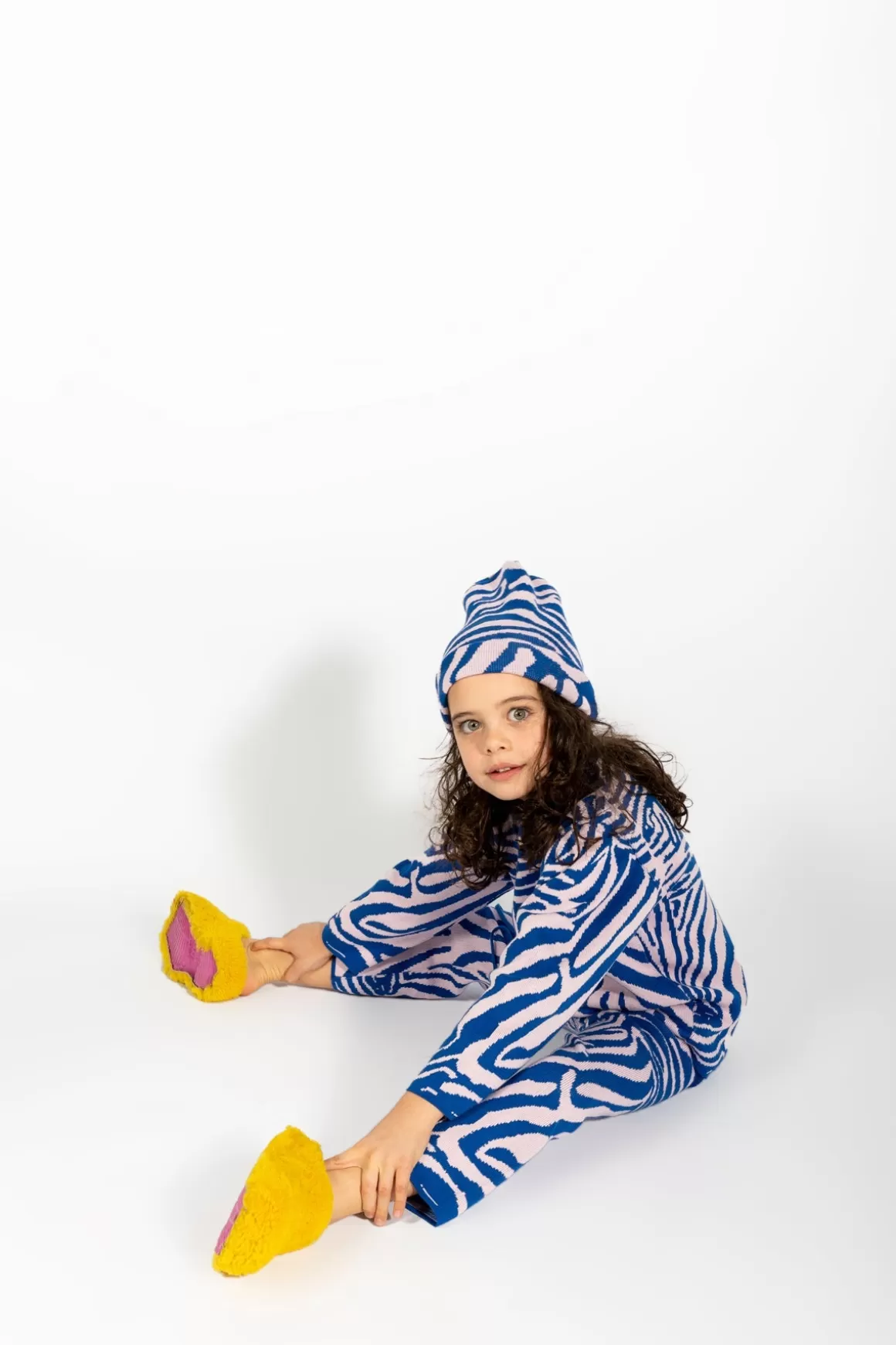 Flash Sale BLUE AND PINK ZEBRA KNIT TROUSERS Kids KNITWEAR | BOTTOMS