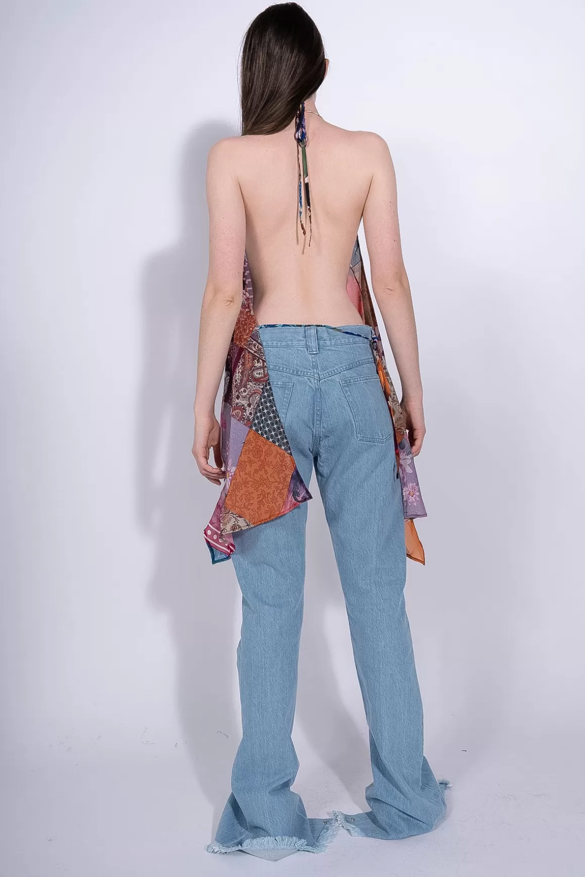 Fashion DENIM SLANTED CROTCH TROUSERS Women BOTTOMS | M’A DENIM