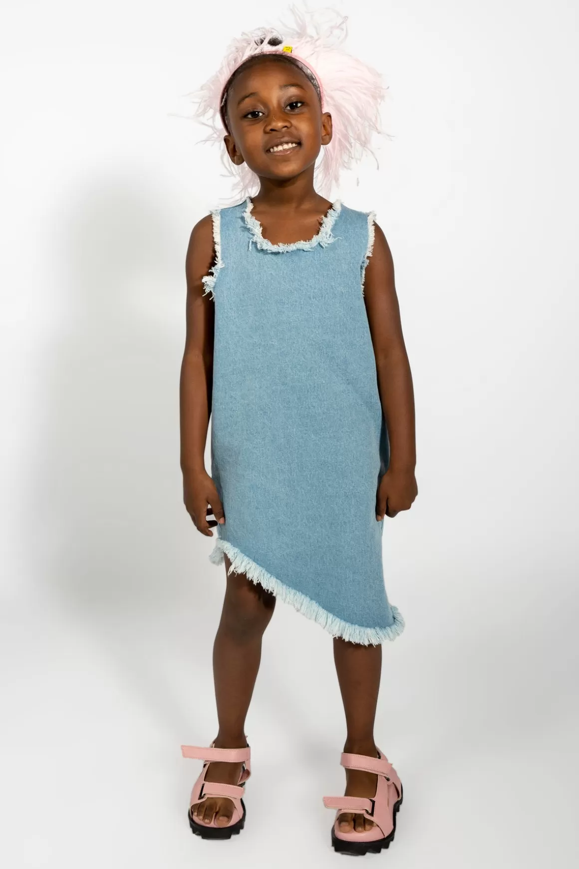 Best DENIM SLEEVELESS DRESS Kids DRESSES