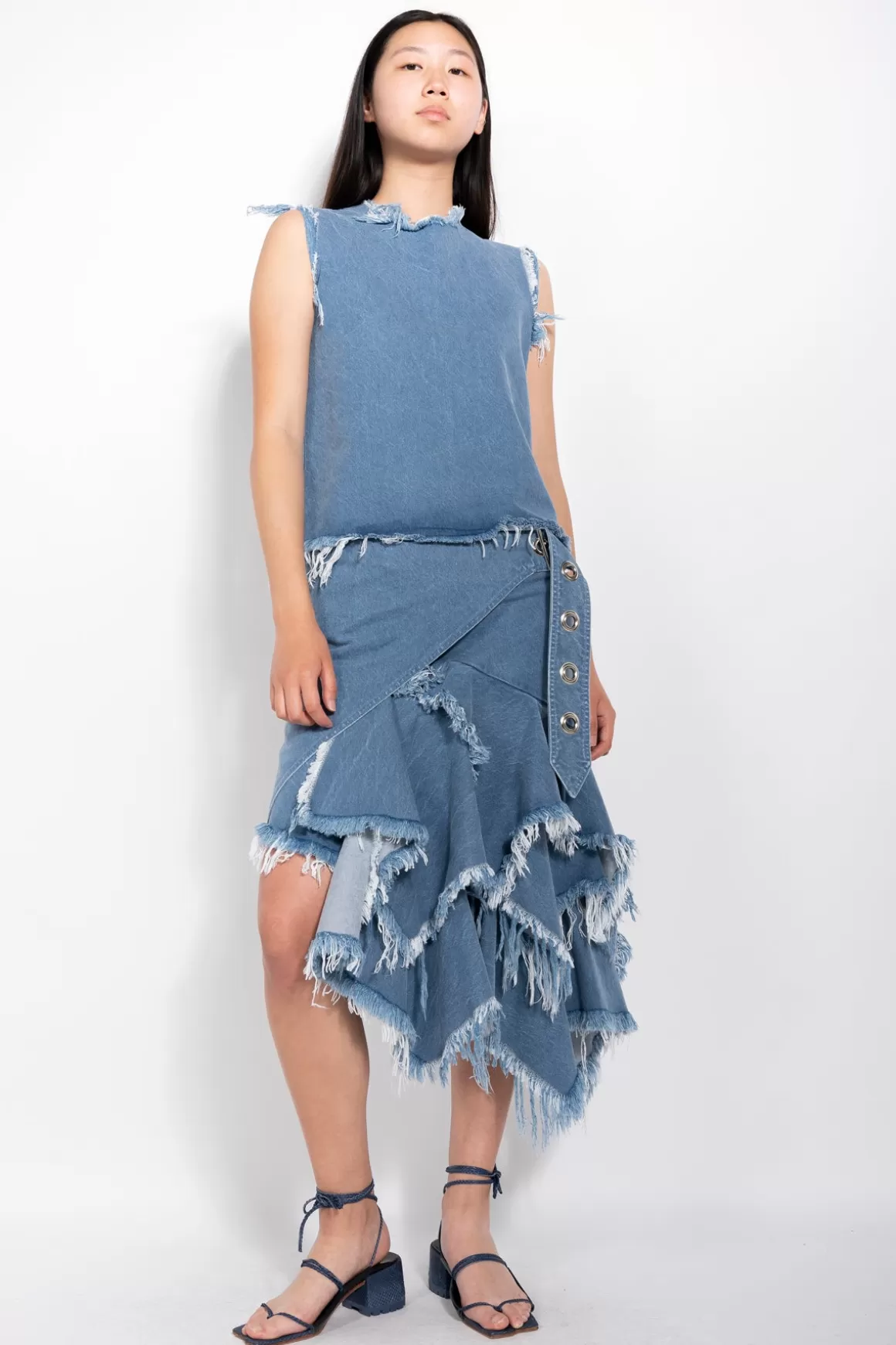 Best Sale DENIM WRAP FRILL SKIRT Women M’A DENIM | BOTTOMS