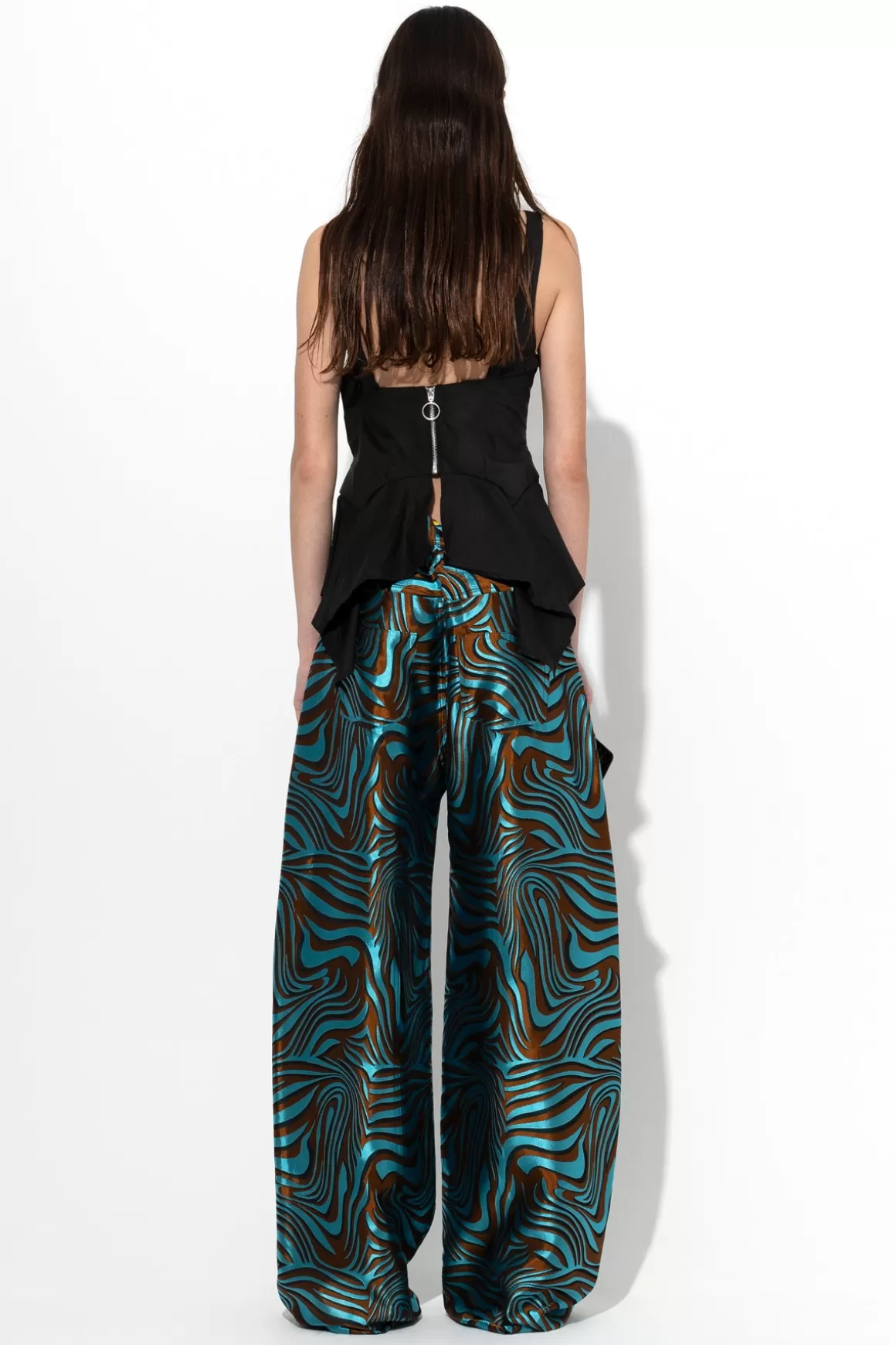 Flash Sale ZEBRA BROCADE BOYFRIEND TROUSERS Women BOTTOMS