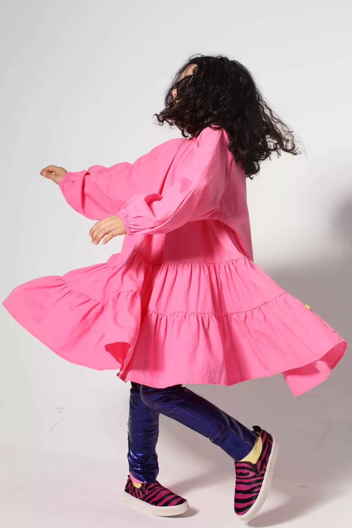 Online BRIGHT PINK LOOSE GATHERED DRESS Kids DRESSES