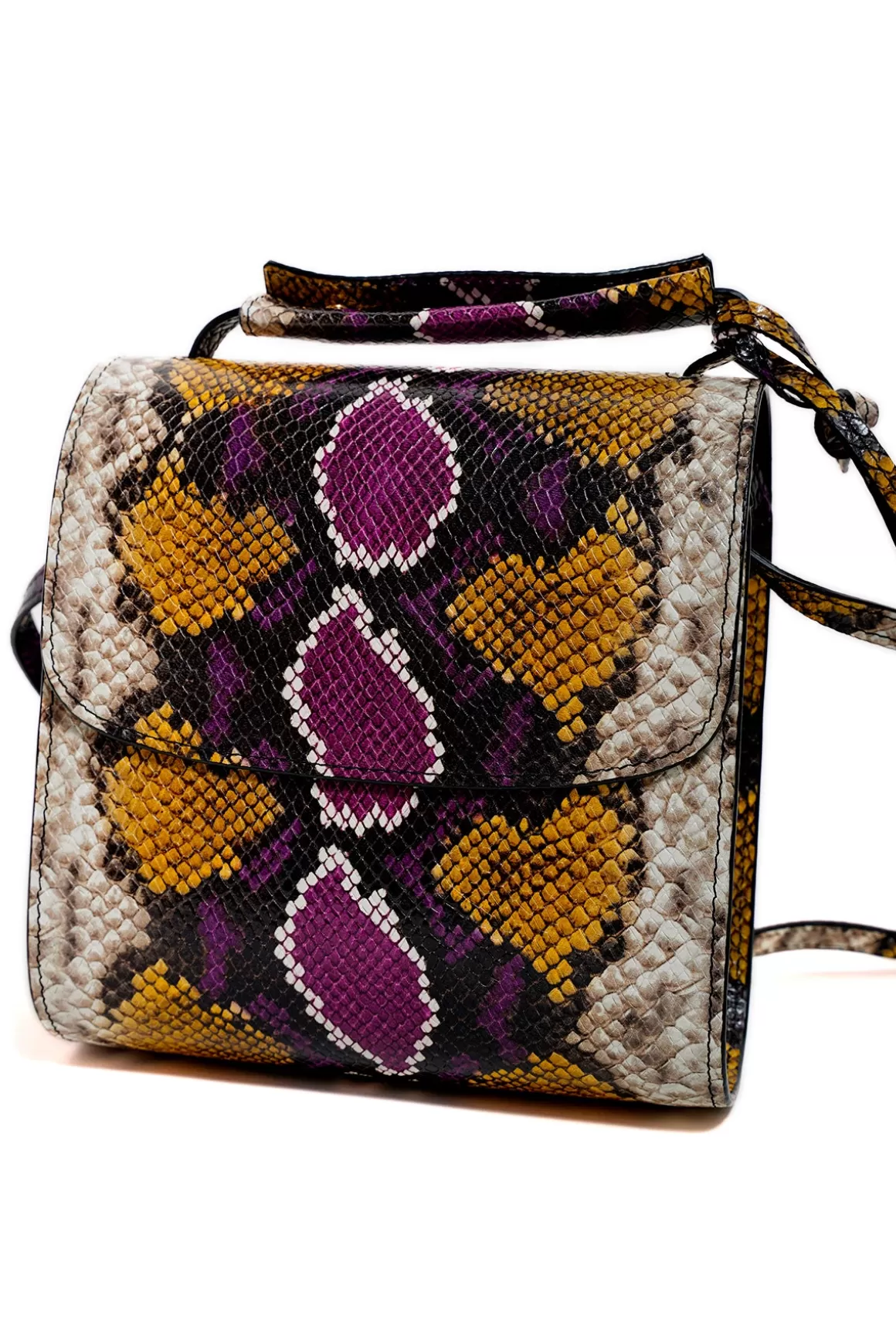 Best Sale CLASSIC M'A BAG IN SNAKE PRINT LEATHER ACCESSORIES