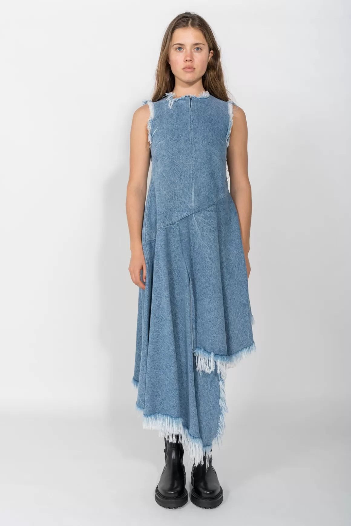 Cheap DENIM ASYMMETRIC LONG DRESS Women DRESSES