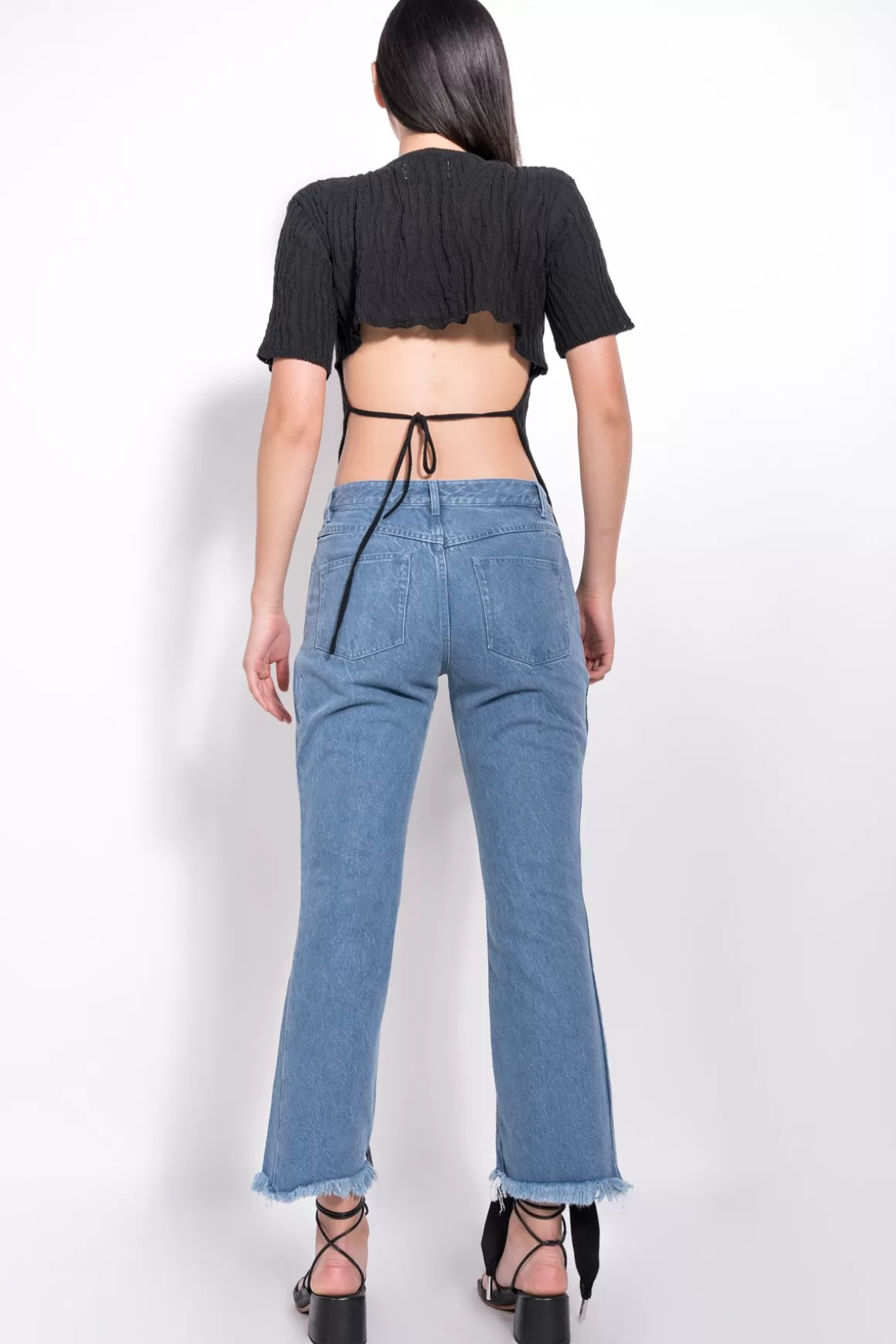 Outlet DENIM LACE UP CAPRI TROUSERS Women BOTTOMS | M’A DENIM