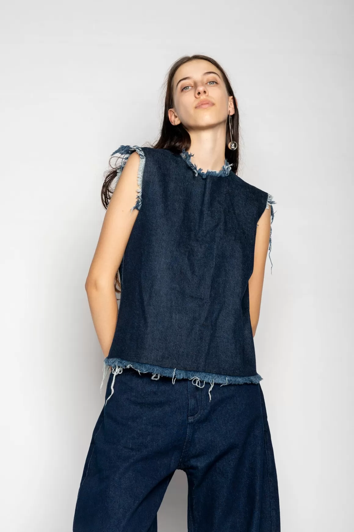 Flash Sale DENIM SLEEVELESS OPEN BACK TOP Women TOPS | M’A DENIM