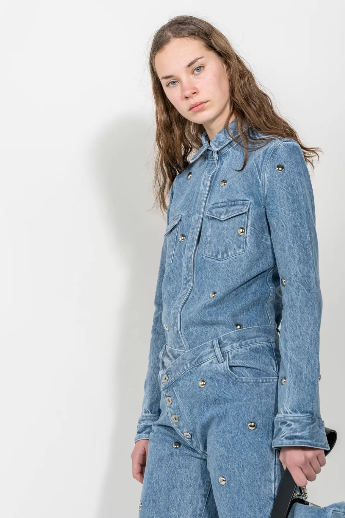 Flash Sale DENIM STUDDED FITTED COWBOY SHIRT Women TOPS | M’A DENIM