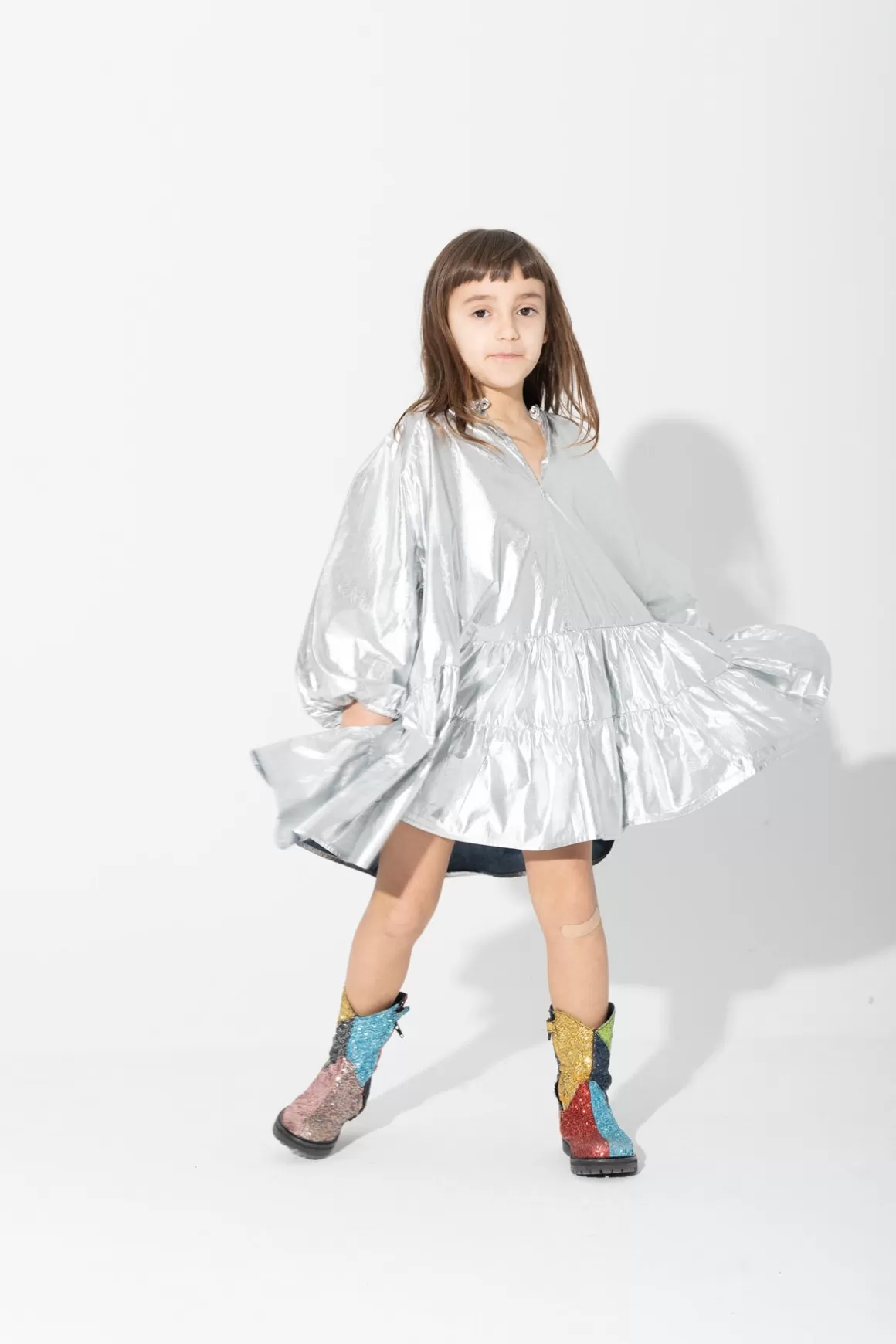 Hot FOIL LOOSE GATHERED DRESS Kids DRESSES