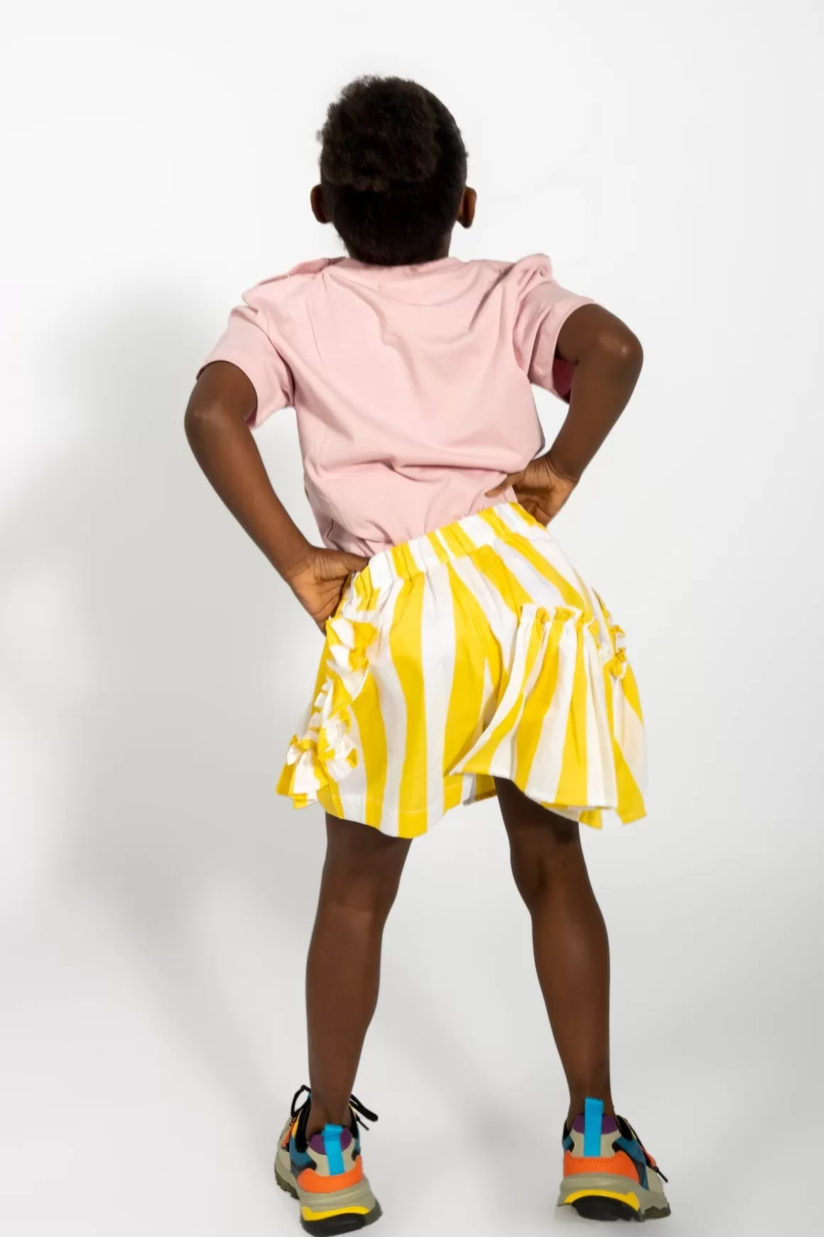 Store FRILL SHORTS IN YELLOW AND WHITE Kids BOTTOMS