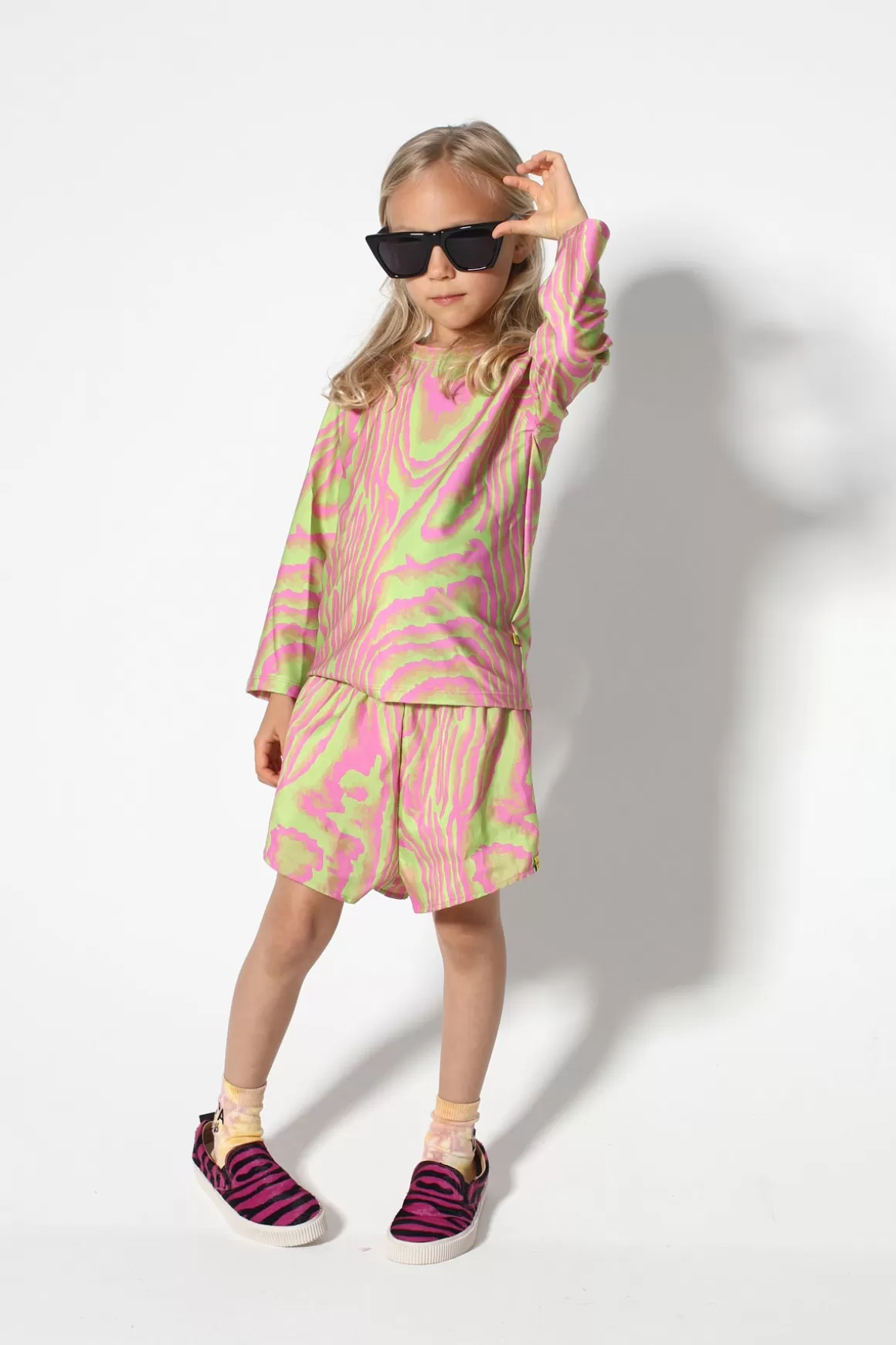 Flash Sale GREEN AND PINK SWIMWEAR LONG SLEEVE TOP Kids SWIMWEAR